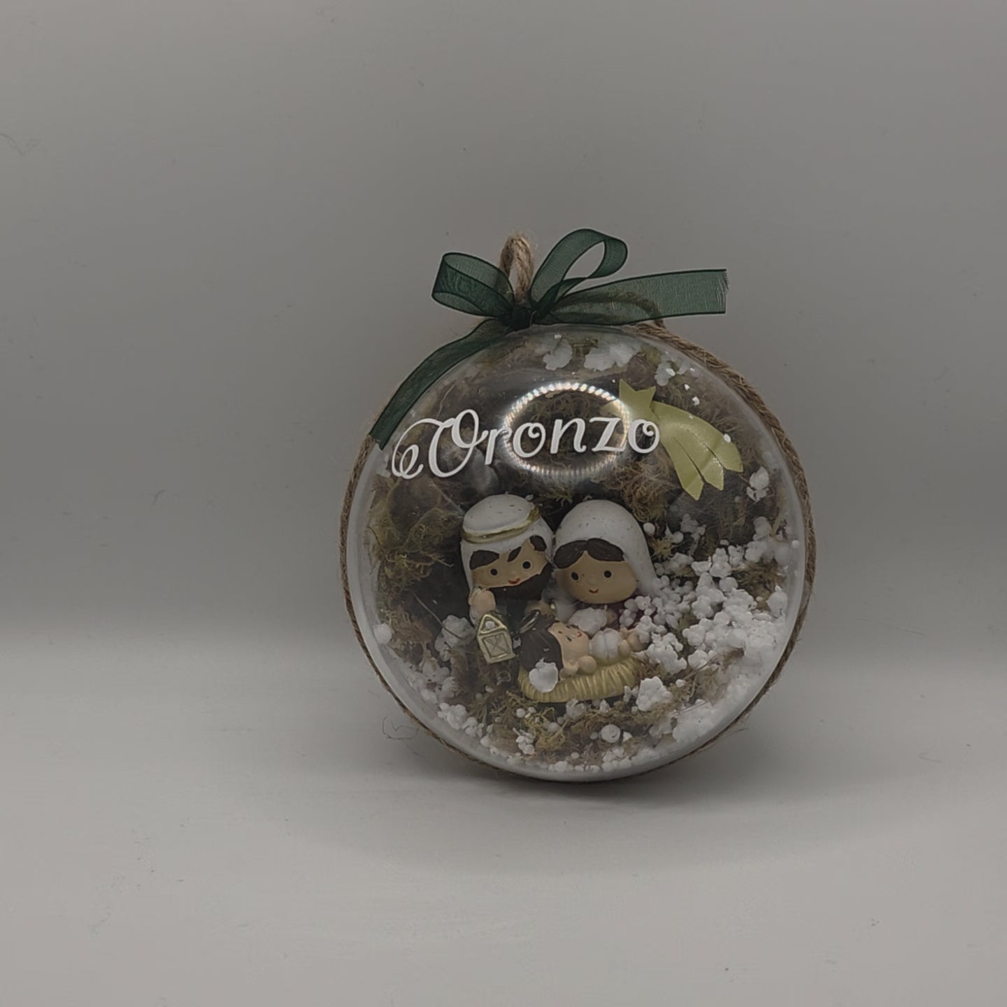 Pallina di Natale con Presepe – Personalizzabile con Nome, Fatta a Mano